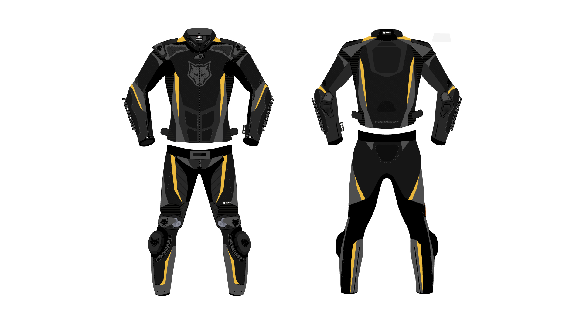 Racecoat--okami-schwarz-grau-gelb-100